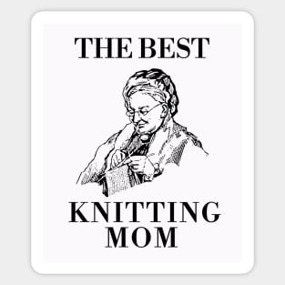 THE BEST KNITTING CRAFTS MOM LINE ART SIMPLE VECTOR STYLE, MOTHER OLD TIMES Sticker